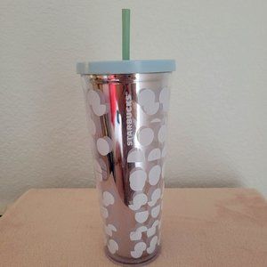 Venti White Polka dot Starbucks Cold Cup